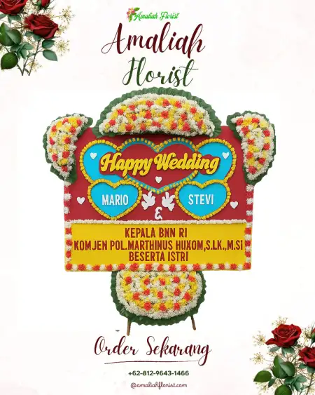 Papan Bunga Pernikahan Dawe